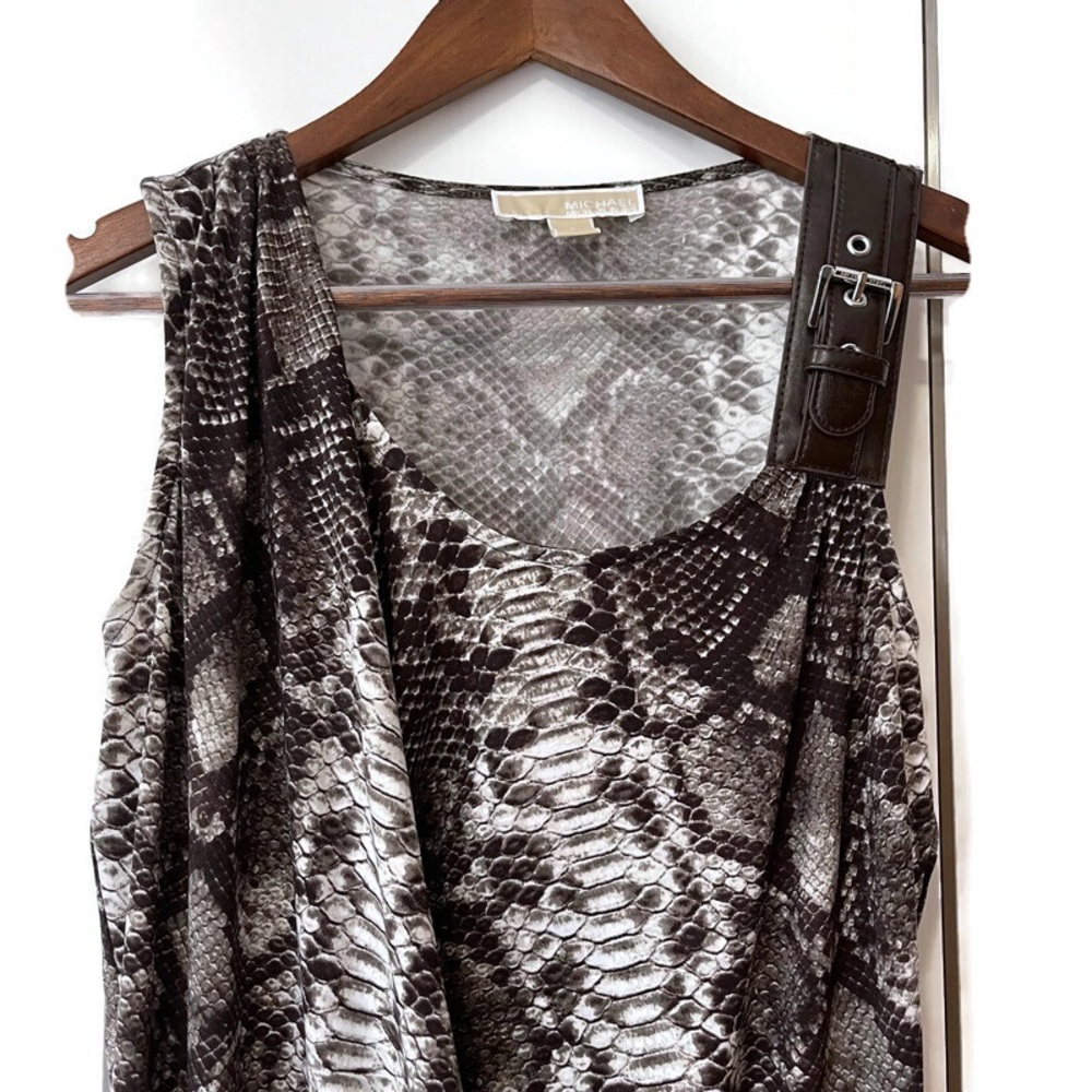 MICHAEL KORS BROWN SNAKESKIN PRINT DRESS SIZE S